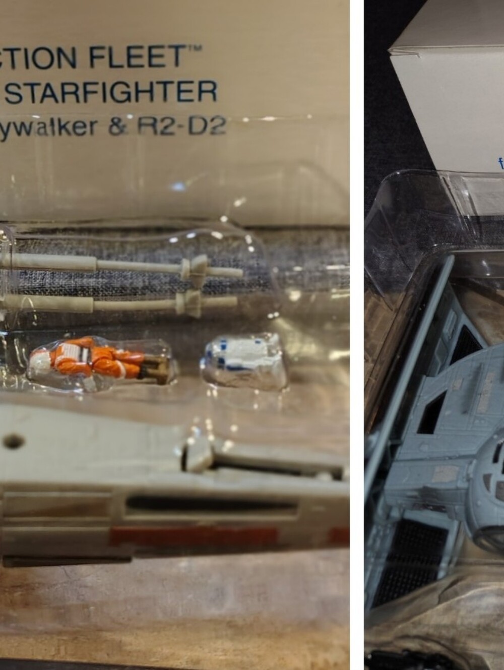 Vintage Star Wars Action Fleet Lot - Luke's X-Wing & Darth Vader's TIE Fighter